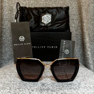 Philipp Plein Women's Sunglasses in Black and Gold